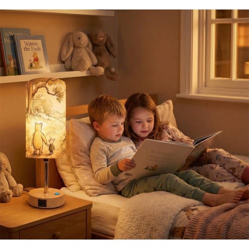 Winnie the Pooh Baby Kids Lamp, Piglet Disney Desk Lamp, Nursery Decor with USB C Port, Touch Control Bedside Lamp, Kids Room Night Light