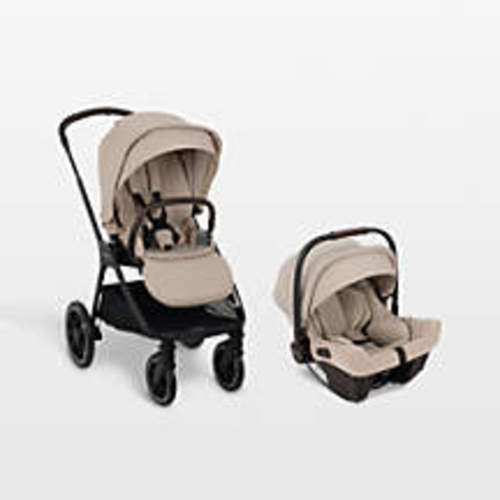 Nuna PIPA Urbn Biscotti Baseless Baby Car Seat + TRIV lx Next Stroller Travel System