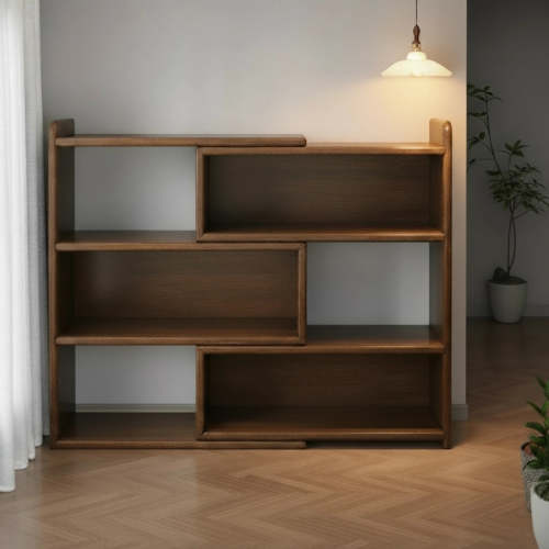 Expandable Solid Rubberwood Floor Bookshelf – Montefurniture
