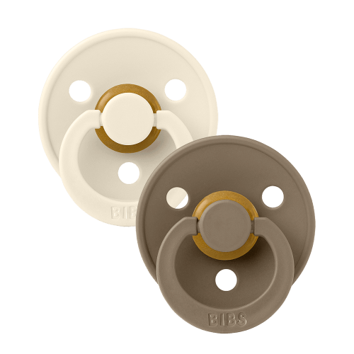 Colour Pacifiers 2 Pack - Ivory/Dark Oak