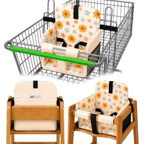 Shopping Cart Seat Cover for Baby, Floral | High Chair & Grocery Cart Seat Protector, Machine Washable Reusable Cart Liner & Swing Insert, Unisex, Soft, Portable