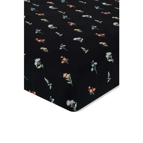 Crib Sheet in Midnight Wildflower