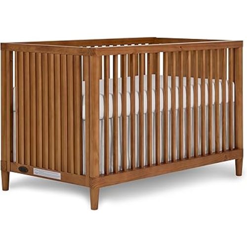 Evolur Flynn 3-in-1 Convertible Island Crib in Sedona, JPMA Certified, Converts from A Baby Crib to Toddler Bed and Daybed