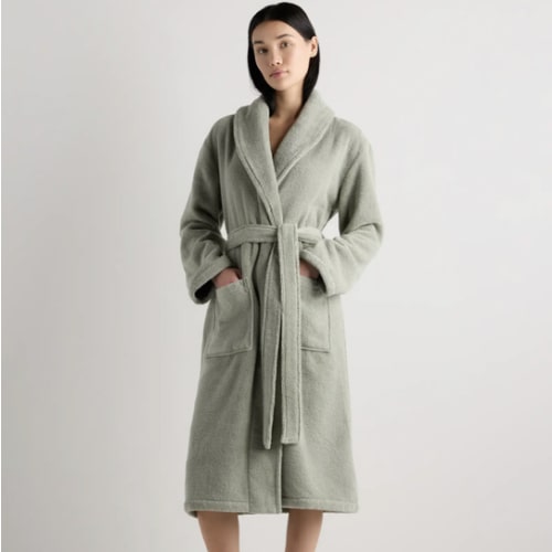 Turkish Cotton Terry Robe in Sage