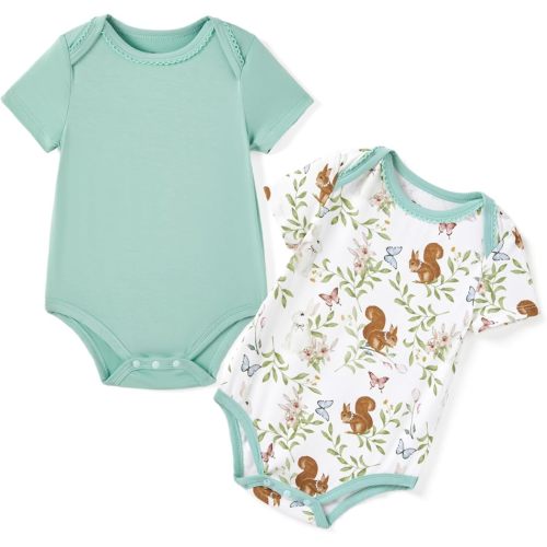 PATPAT Baby Bodysuits Supersoft Bamboo Viscose - Short Sleeve Boys and Girls - Newborn Infant Unisex Clothes Pack