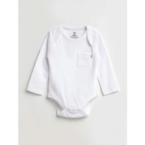 White Prayer Pocket Long Sleeve Bodysuit Cotton – Holy Pals