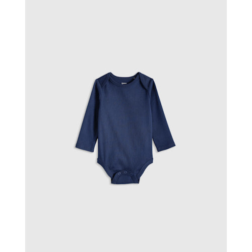 100% Organic Cotton Long Sleeve Bodysuit - Baby in Heather Grey