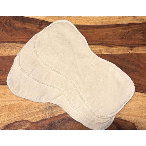Pro-ECO Organic Cotton Cloth Diaper Insert: Contoured 2-Ply (5” x 12”), Absorbent Pocket Diaper Insert or Booster