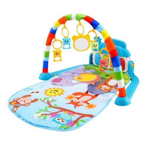 Baby Play Mat with Kick and Play Piano Gym, Funny Time Mat with Music and Lights, Baby Gyms & Playmats with 5 Infant Sensory Toys, Newborn Boy & Girl Gifts for 0 to 3 6 9 12 Months