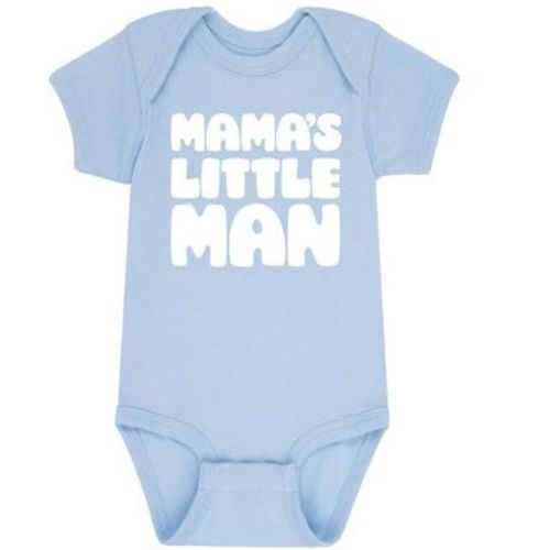 Boys' Instant Message Mama's Little Man Baby Graphic One Piece - Light Blue - Newborn