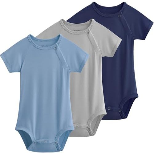 Yoofoss Baby Bodysuits Rayon Made From Bamboo, Soft Breathable Baby Onesie Short Sleeve Baby Boys Girls Clothes