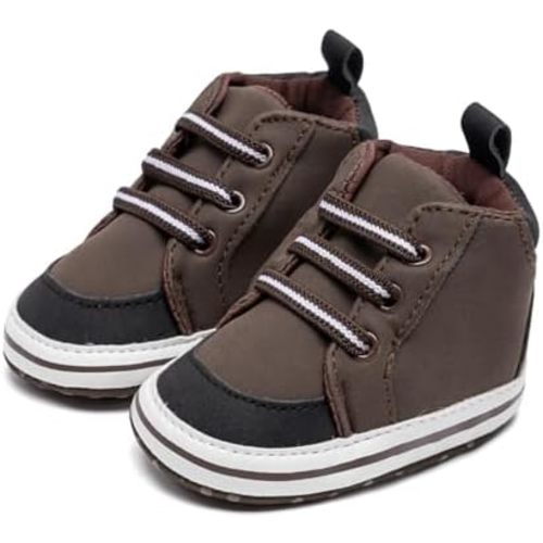 CENCIRILY Baby Boys Girls High Top Sneakers Soft Soles Anti Skid Infant Ankle Shoes Toddler Prewalker First Walking Crib Shoes