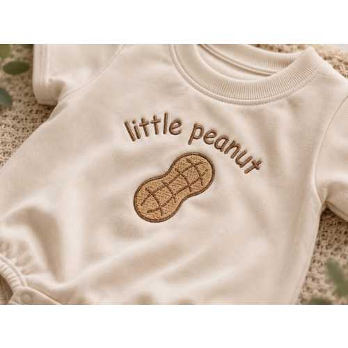 Little Peanut Embroidered Baby Romper, Cute Peanut Baby Gift, Newborn Coming Home Outfit, Baby Shower Bodysuit