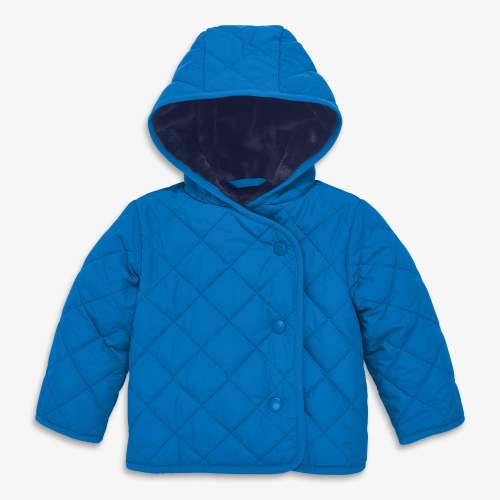Clearance baby quilted fleece-lined puffer jacket - Blueberry / 6-12