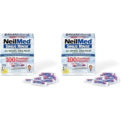 NeilMed Sinus Rinse All Natural Relief Premixed Refill Packets 100 Count (Pack of 1)