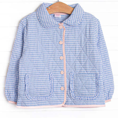Camilla Quilted Coat, Blue – Stitchy Fish