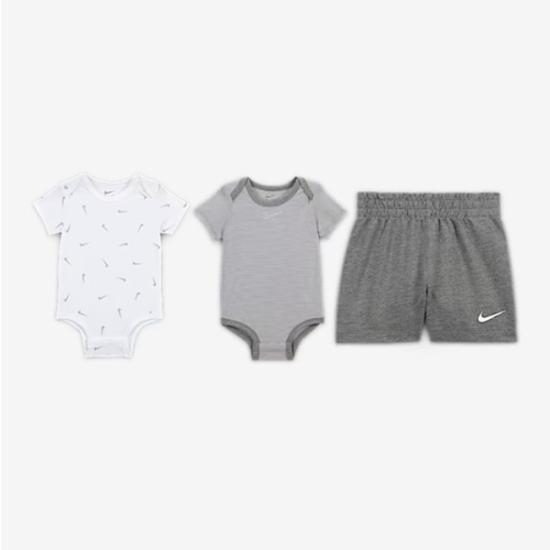 Nike Essentials Baby (0-9M) 3-Piece Striped Swooshfetti Set. Nike.com