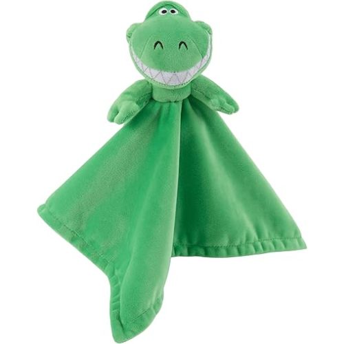 NoJo Disney Toy Story Rex Security Blanket for Baby 14 x 14 Inch Cuddle Blankie with Embroidered Face (Officially Licensed Product)