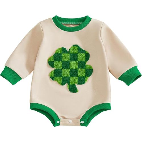 VISGOGO Newborn Infant Baby Boy Oversized Romper Sweater Bodysuits Coming Home Outfit Neutral Clothes