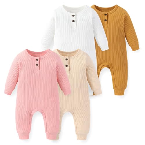 Unisex Long Sleeve 4-Pack Baby Romper infant Boy Girl Jumpsuits 0-24Months New Born Outfits