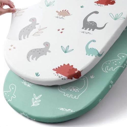 Stretch Fitted Bassinet Sheet Set BROLEX 2 Pack Cradle Sheets for Bassinet Pad/Mattress,Unisex Boys Girls,Ultra Soft,Brown Polar Bears