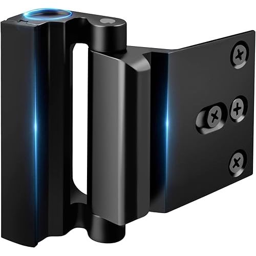 Home Security Door Lock Reinforcement - Child Proof High Security Door Locks with 3" Stop Withstand 800 lbs for Inward Swinging Front Door, Night Kids Safety Metal Flip Deadbolt Latch Defend Home
