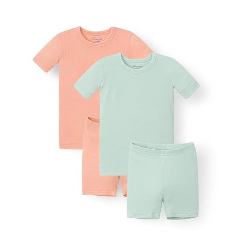 AVAUMA Toddler Short Pajamas Set Baby Boys Girls Kids Snug fit Ribbed Sleepwear pjs for Daily Life Style