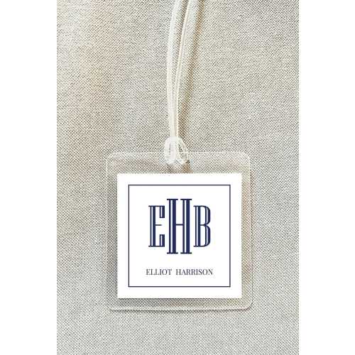 Personalized Block Monogram Bag Tag, Family Square Luggage Tag