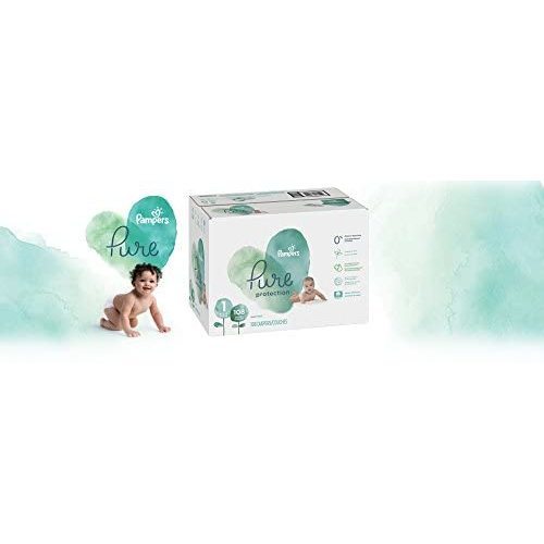 Diapers Newborn/Size 1 (8-14 lb), 108 Count - Pampers Pure Protection Disposable Baby Diapers, Hypoallergenic and Unscented Protection, Giant Pack (Old Version)