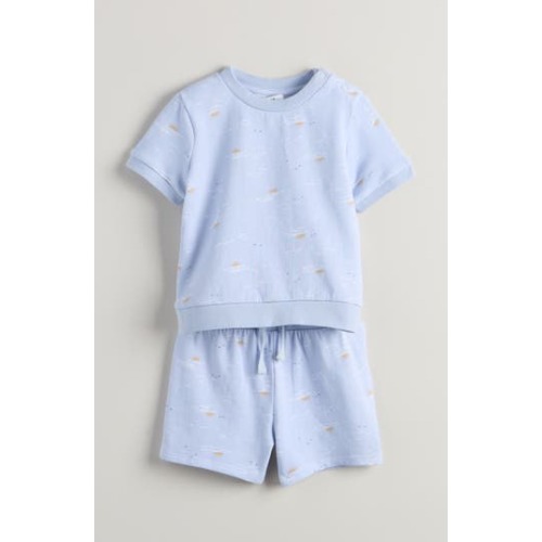 Fun Short Sleeve Cotton Sweatshirt & Sweat Shorts Set, 6M