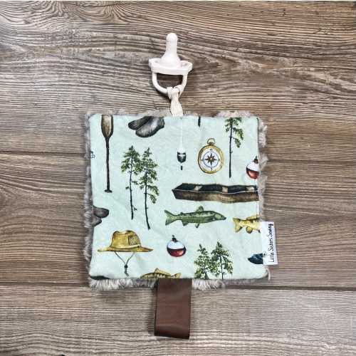 Fishing Mini Binky Blanket, Lune Mini Paci Pal, Boat Mini Binky Holder, Pacifier Lovey, Paci Clip, Mini Lovey, Sensory Mini, Baby Gift