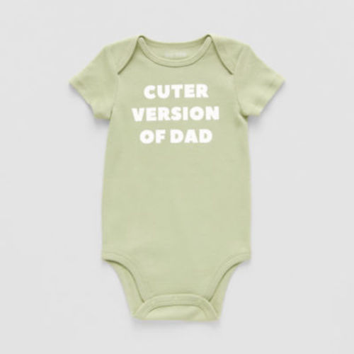 Okie Dokie Baby Boys Round Neck Short Sleeve Rib Bodysuit