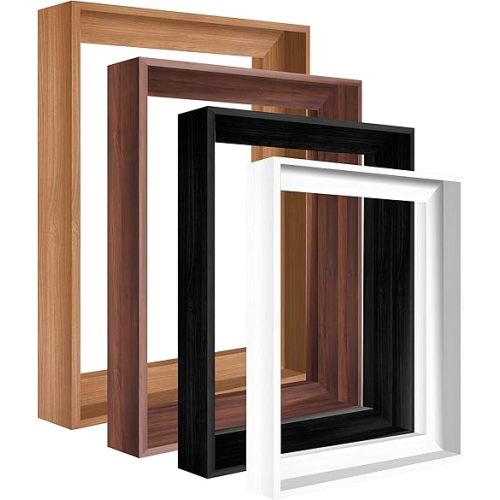 DIY Canvas Floater Frames for Canvas Paintings, 1.25" Deep Picture Frame, Floating Frame for Canvas Prints, Canvas Floater Frame, Float Frames for Finished Canvases (Dark Brown 11x14 inches)