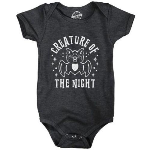 Creature of The Night Baby Bodysuit Funny Cute Halloween Bat Graphic Jumper for Infants - Crazy Dog Baby Bodysuit For Halloween Season Black 18 Months