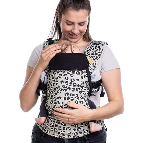 Beco Gemini Baby Carrier Newborn to Toddler, 7-35 lbs, Jade Leopard