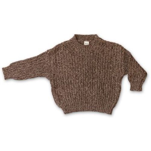goumikids baby organic cotton chunky knit sweater - bark 0-6m