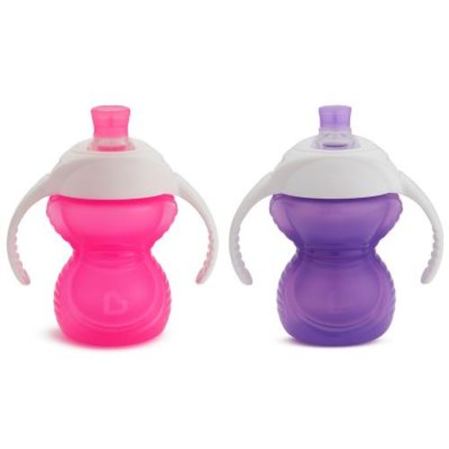 Munchkin® Click Lock™ 7 oz. Bite Proof Trainer Cups in Pink/Purple (Set of 2) - PINK/PURPLE - 7 OZ