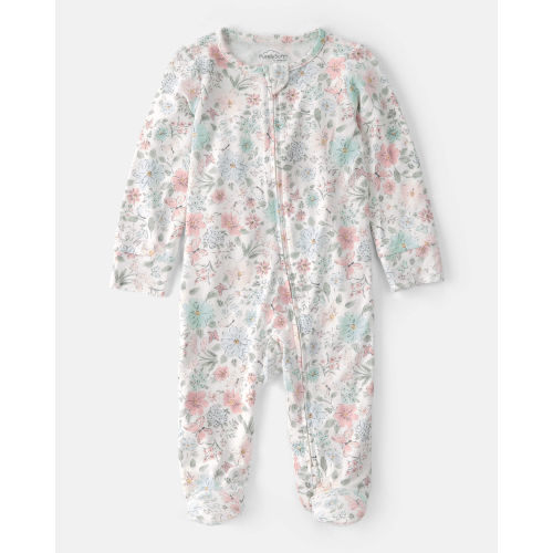 Baby Girl Butterfly Garden 2-Way Zip PurelySoft Footie Sleep & Play Pajama