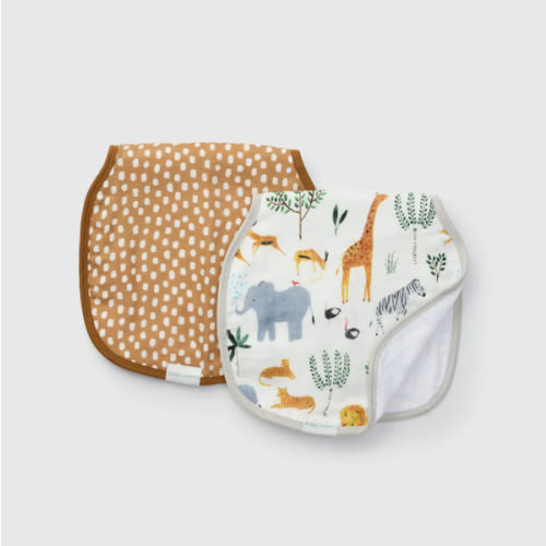 Burp Cloth Set - 2 Pack - Safari Jungle
