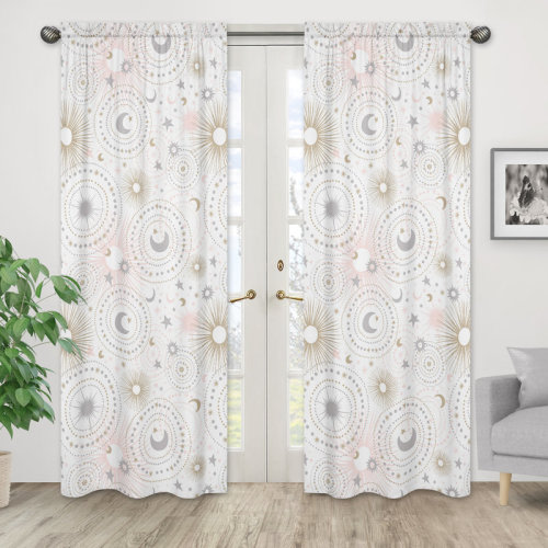 Sweet Jojo Designs Celestial Geometric Semi-Sheer Rod Pocket Curtains/Drapes & Reviews | Wayfair