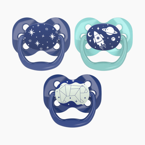 Dr. Brown's Advantage Pacifiers Glow-in-The-Dark - Blue, 3, Stage 1