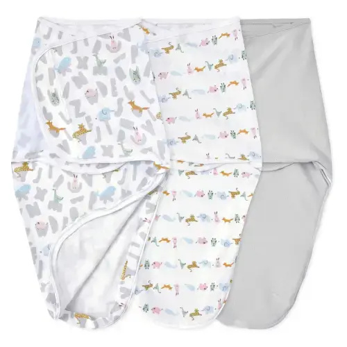 aden + anais alphabet animals wrap swaddles 3 pack