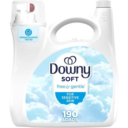 Downy Free & Gentle Liquid Fabric Softener, 140 fl oz, 190 Loads, Hypoallergenic, Sensitive Skin Friendly Fabric Conditioner Liquid