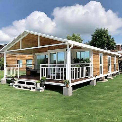 40ft Prefab Tiny Home for Sale, Luxury Prefab Tiny House to Live in for Adults, Foldable Container House with 2-4 Bedroom, Full Equiped Bathroom & Kitchen, Mobile Modular House for Backyard Home