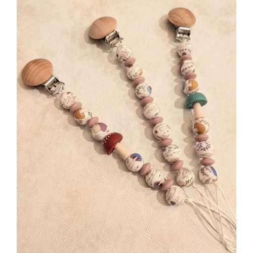 Pacifier Clip: Boho Mushroom, Food Grade Silicone - Etsy