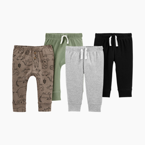 Carter's Pant (4 Pack) - Black/Grey/Green/Animal Print, 3M