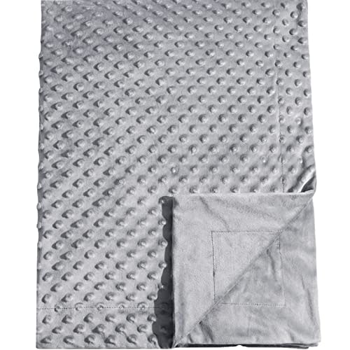 david's kids Micro Fleece Minky Baby Blanket for Boys Girls Neutral with Double Layer and Soothing Raised Dots, Breathable and Soft Lightweight Receiving Blanket for Newborns 30x40 Inches, Grey
