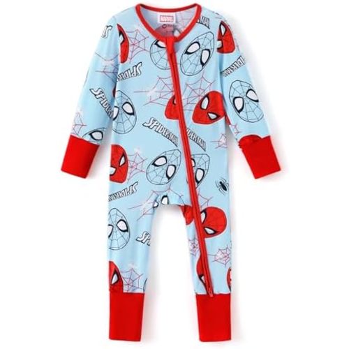 Disney Princess Stitch Marvel Baby Viscose Made from Bamboo Long Sleeve Footie Romper Zipper Sleep Outfit Newborn to Infant