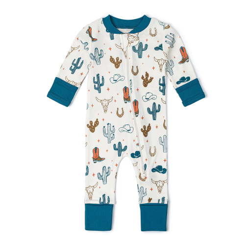 Monica + Andy Organic Cotton Gender Neutral Long Sleeve Baby One-Piece Pajama, Sizes Newborn - 24 Months