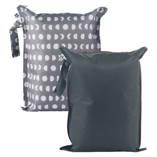 Tiny Twinkle Mess-Proof Waterproof Washable Baby/Toddler Wet Bags for Diapers, Swimsuits and Travel (Luna)